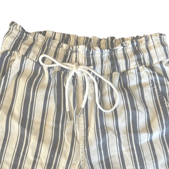 Loft drawstring Blue and White strip Flowy pants. Size xs Beachy wide leg Style - Picture 5 of 8